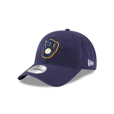 Blue Milwaukee Brewers Hat - New Era MLB Core Fit Alt 2 49FORTY Fitted Caps USA7340615